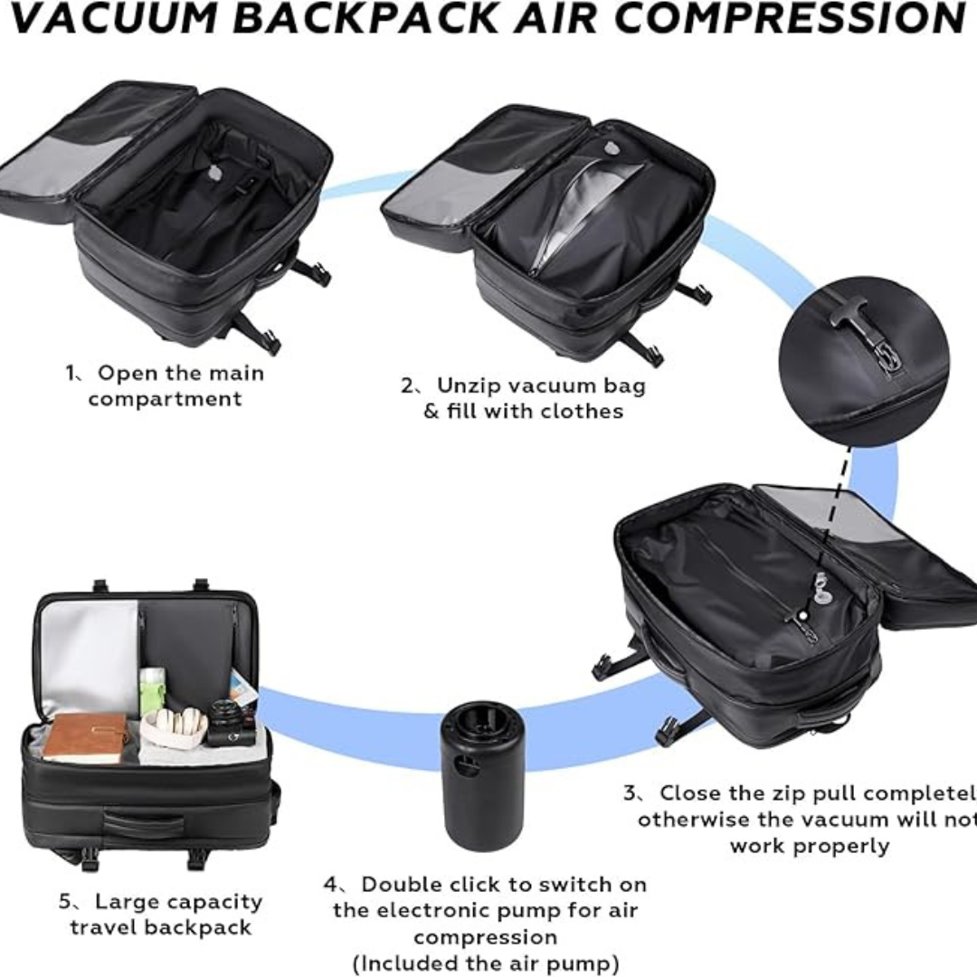 Traveling Bag Vacuum Compression With Air Pump Device 17-Inch Backpack, Waterproof Oxford Fabric WB-UA1732